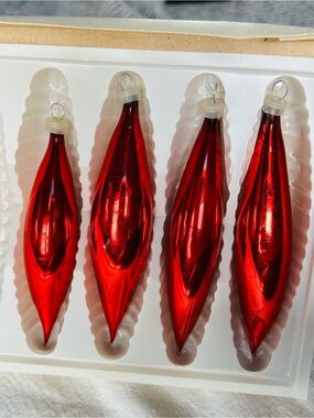 Vintage 50’ mercury, glass Teardrop Christmas Ornaments - Set of 4